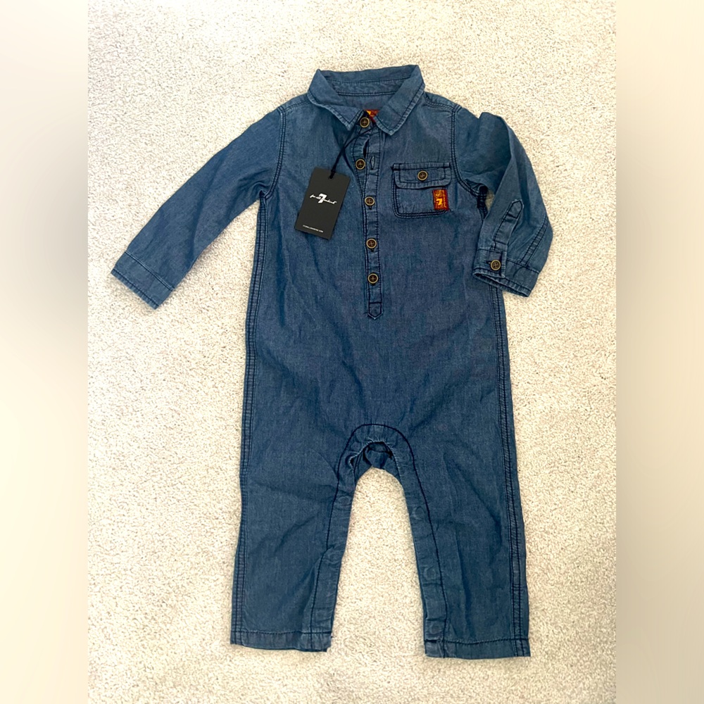 BNWT 7 for all mankind denim romper